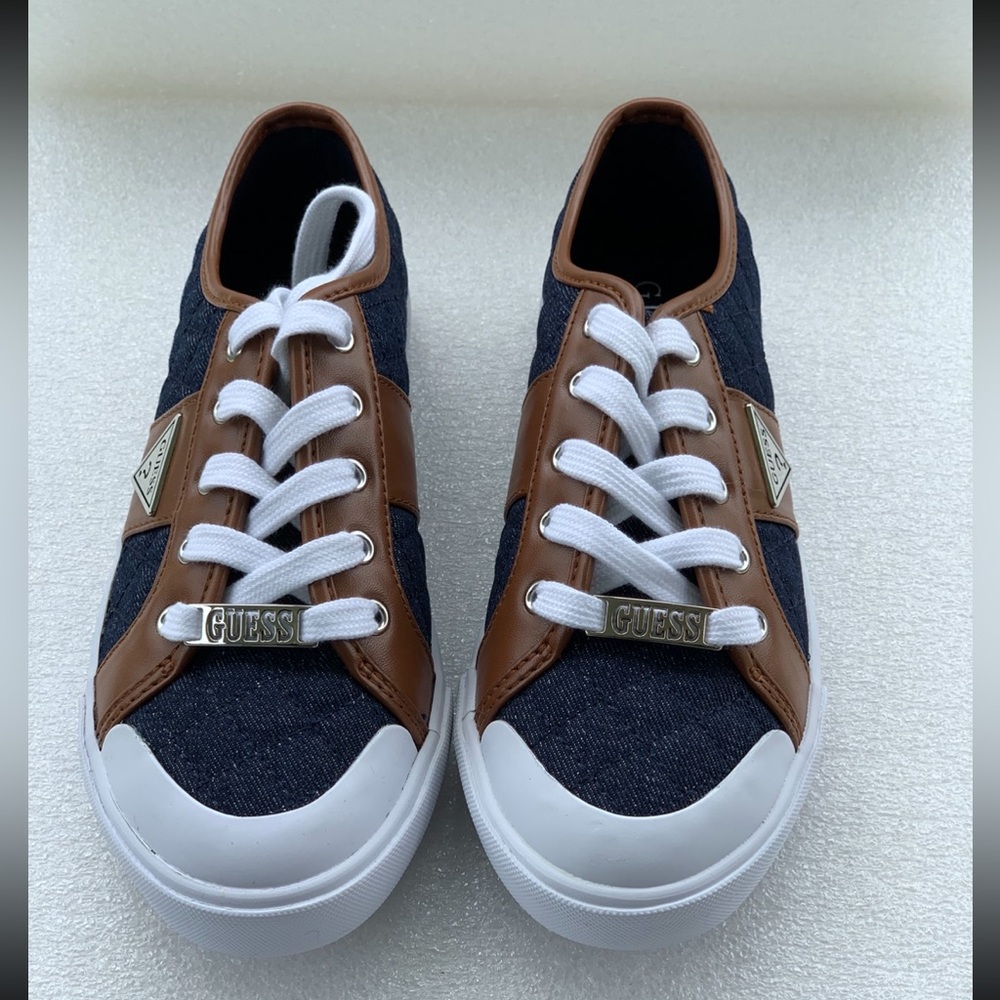🆕 Guess Denim and Tan Sneakers